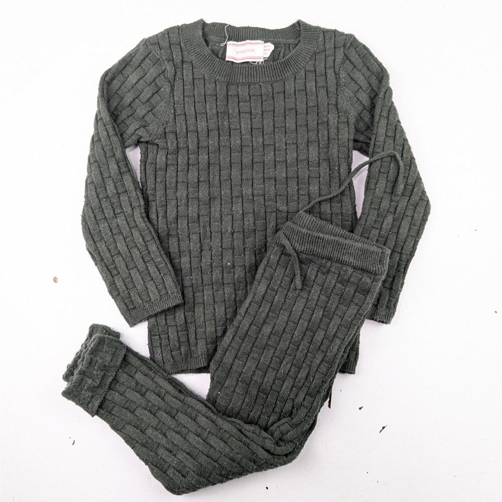Hopscotch Baby 2 Piece Dark Green Sweater Knit Outfit - Fits 12 Months